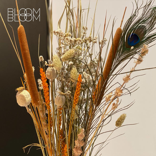 Dried Flowers Bouquet - Orange Peacock